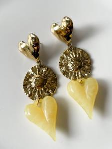 Boucles Love jaune doré
