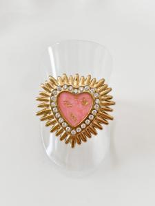 Bague coeur ex voto rose doré