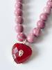 Collier pierres coeur rose doré
