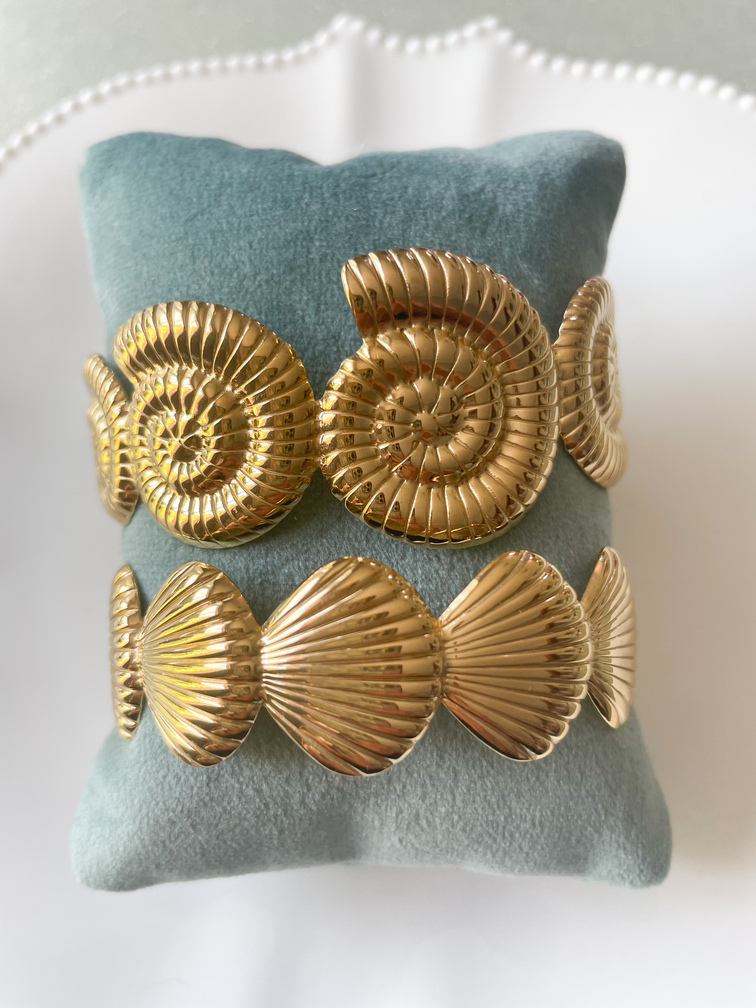 Bracelet manchette Ariel doré