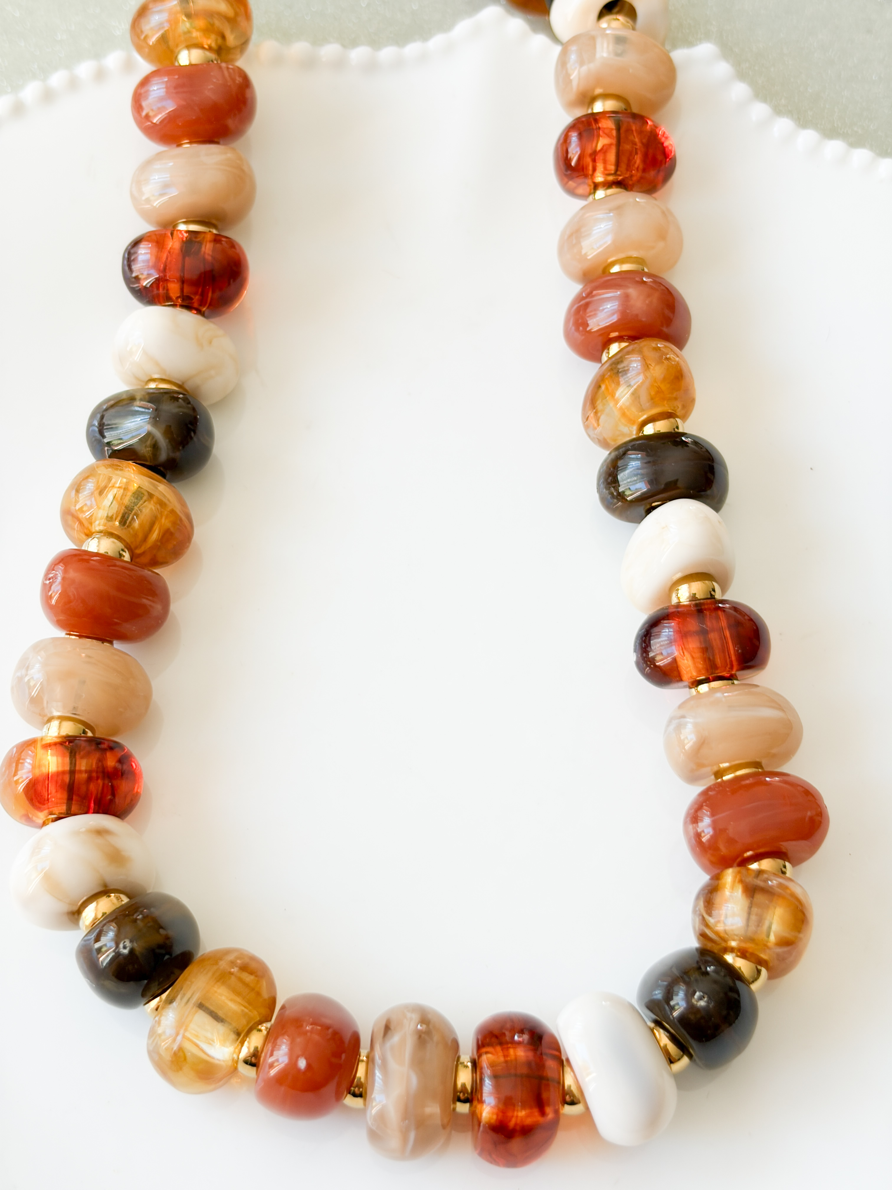Collier Aglaé marron doré