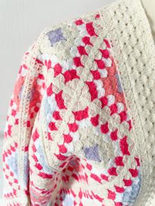 gilet crochet rose fonçé