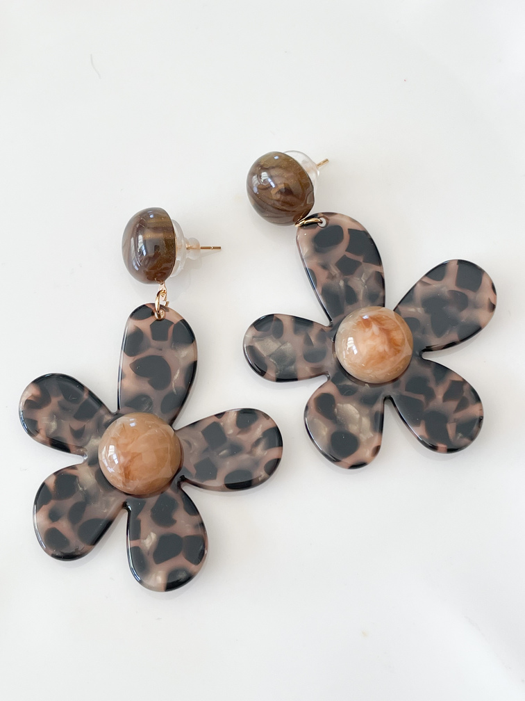 boucles Aimée fleurs panthère doré