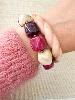 Bracelet jonc torsadé rose