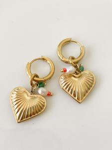 Boucles coeur gravé doré du Live