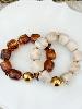 Bracelet perles ambre doré