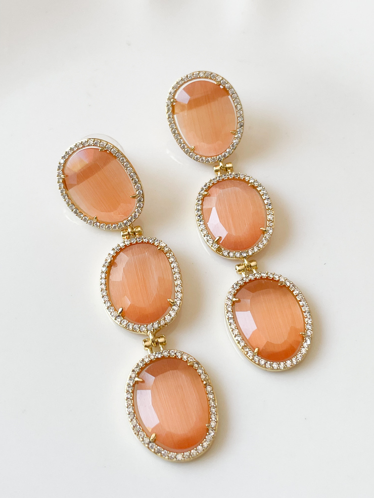 Boucles India corail doré