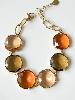 Bracelet cristal rond marron miel doré