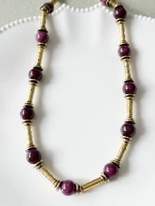 Collier Iris violet doré