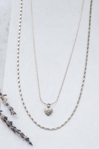 collier Amour 2 rangs argenté de Shlomit Ofir