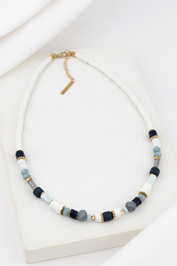 collier Olivia bleu doré de Shlomit 