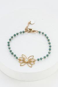 bracelet Lotus vert fonçé doré de Shlomit Ofir