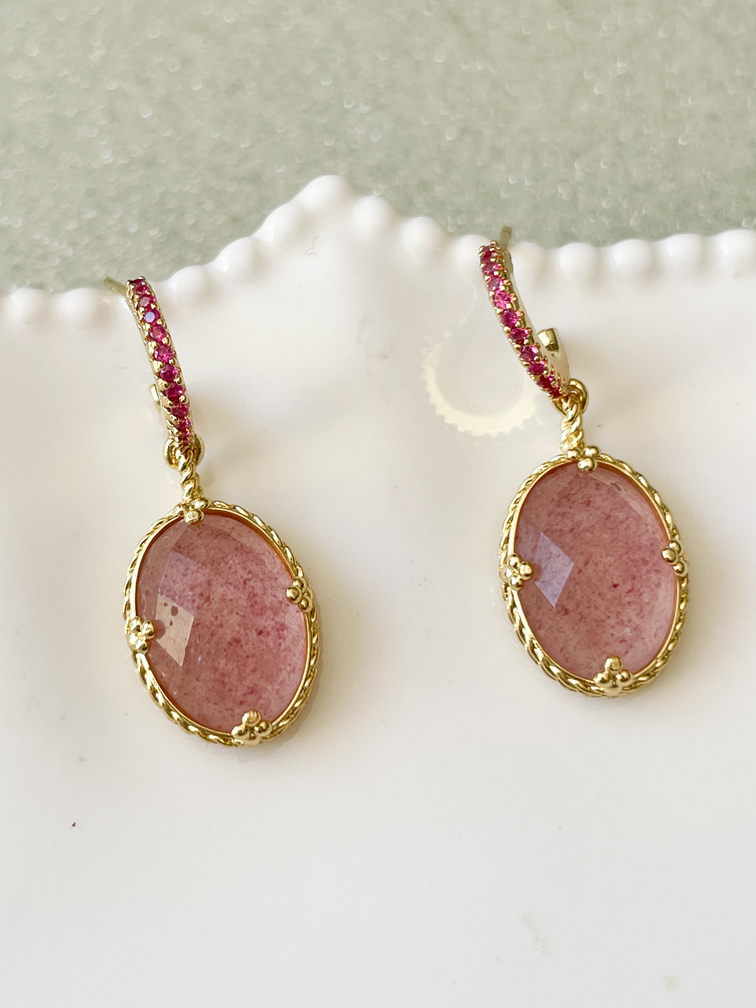 Boucles pierres Olivia rose doré