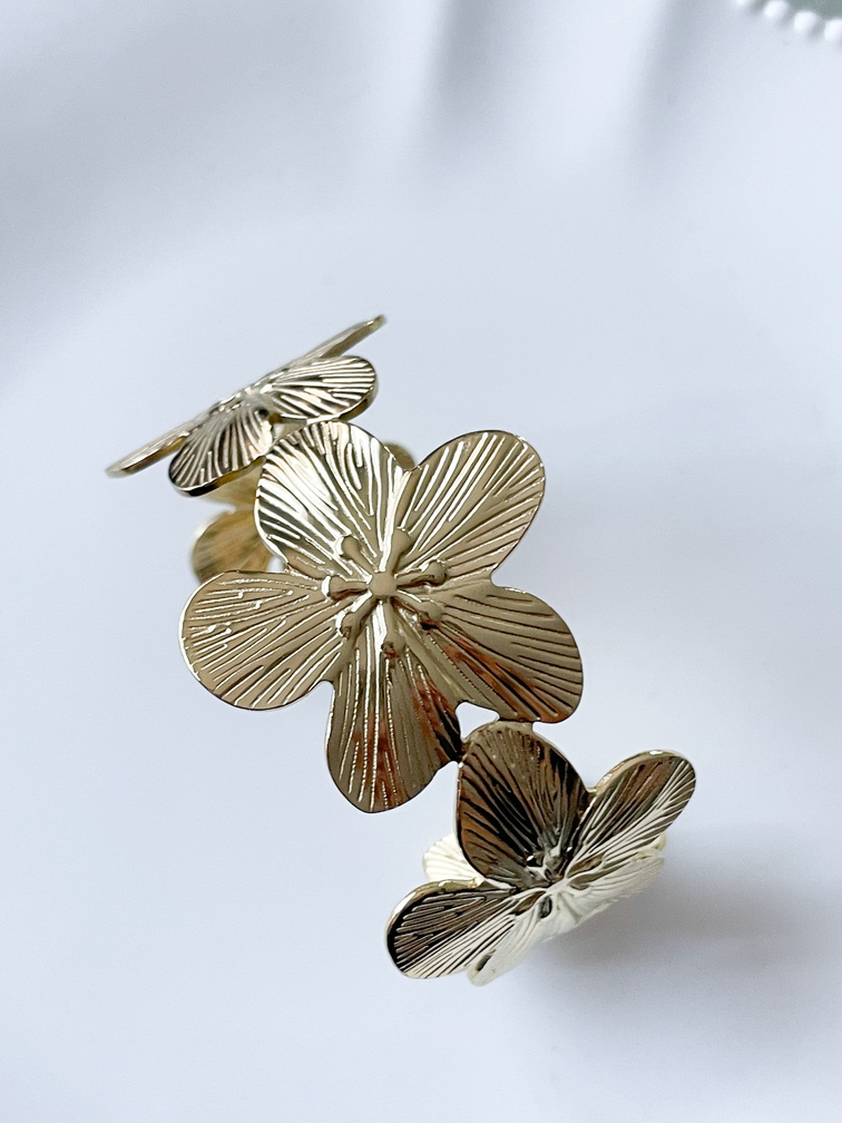 Bracelet fleurs doré