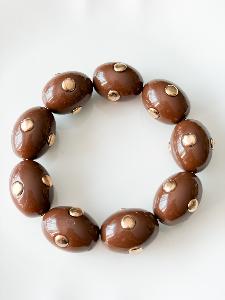Bracelet Olivia marron doré