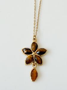 Collier Lia pierres marron doré