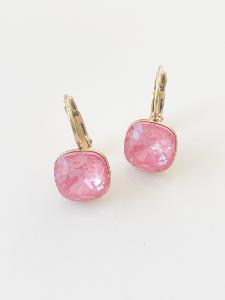 Boucles cristal BB rose saumon doré