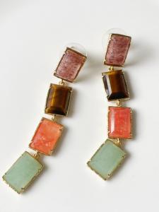 Boucles pierres Ornella doré 