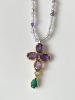 Collier pierres Emma violet doré