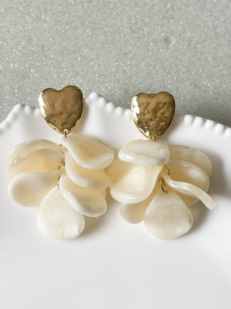 Boucles Cléo blanc doré