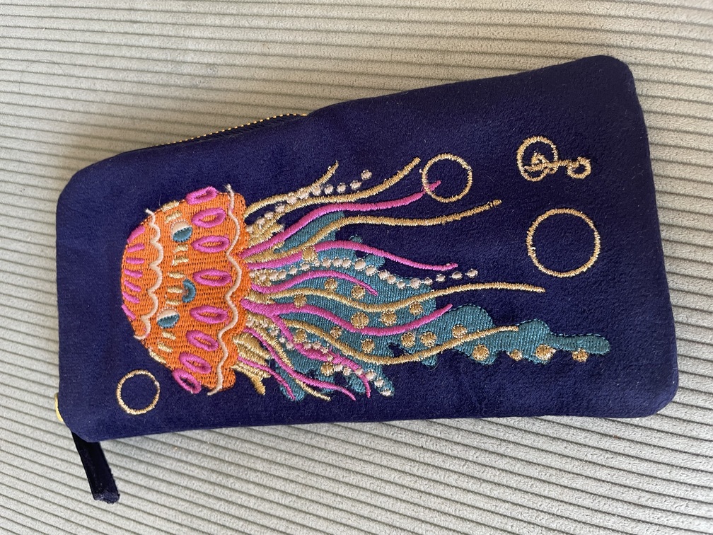 étui à lunettes méduse brodé