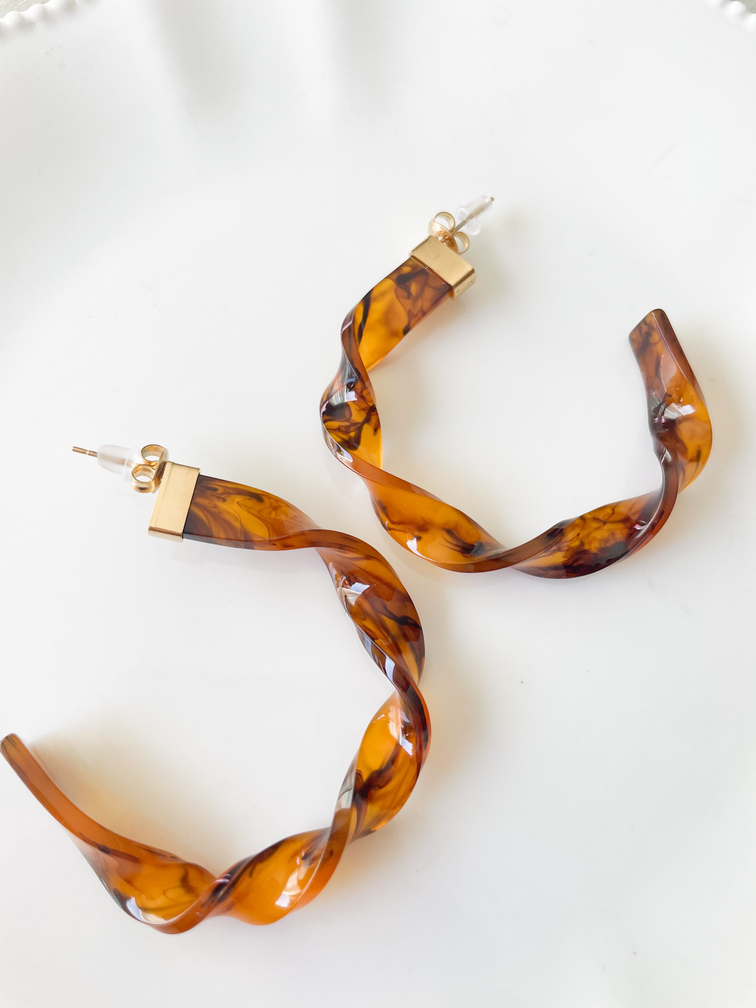 boucles Torsade marron doré