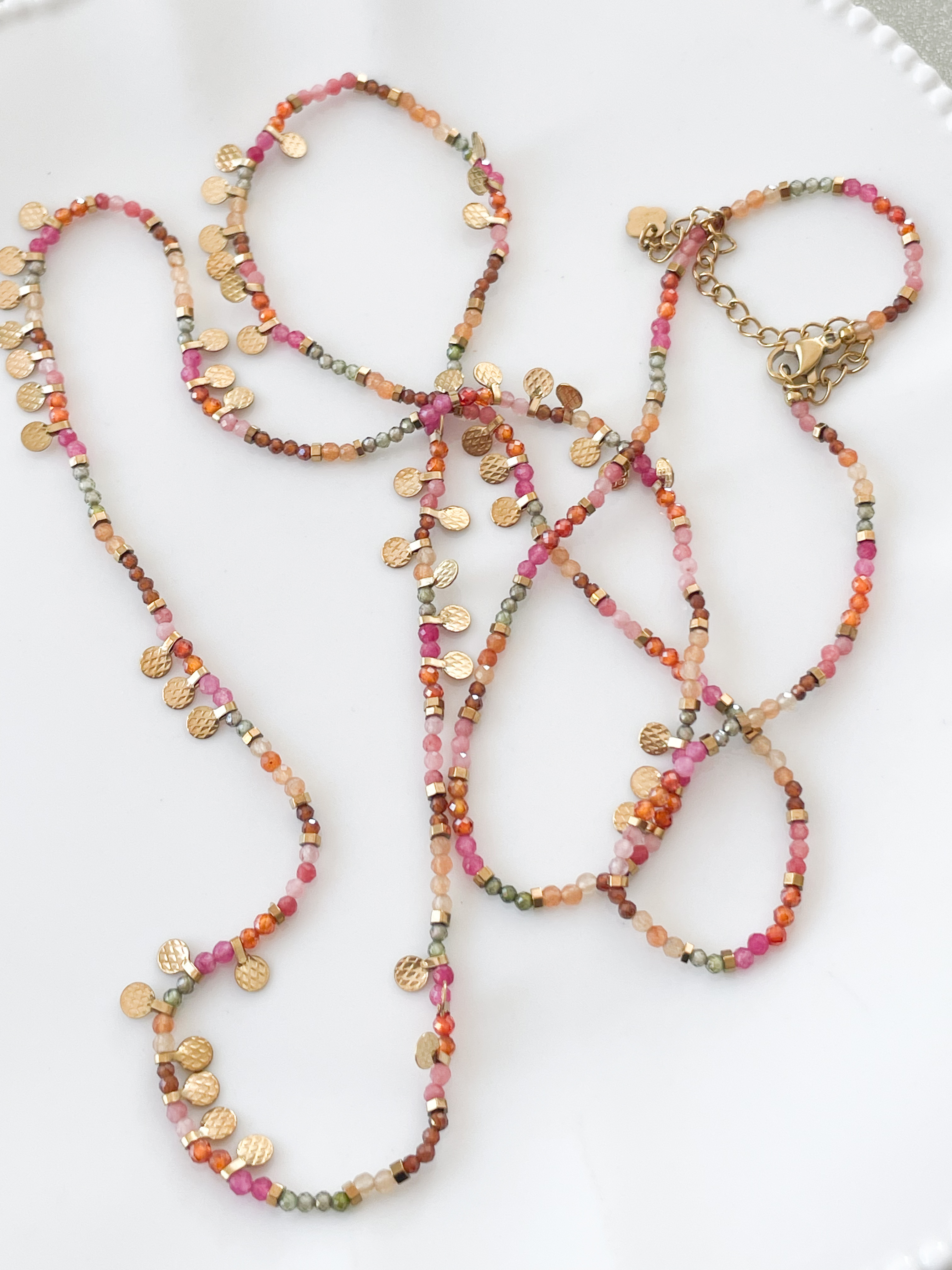 Collier Bracelet Pierres Thelma doré