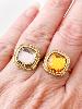 bague cristal retro champagne doré
