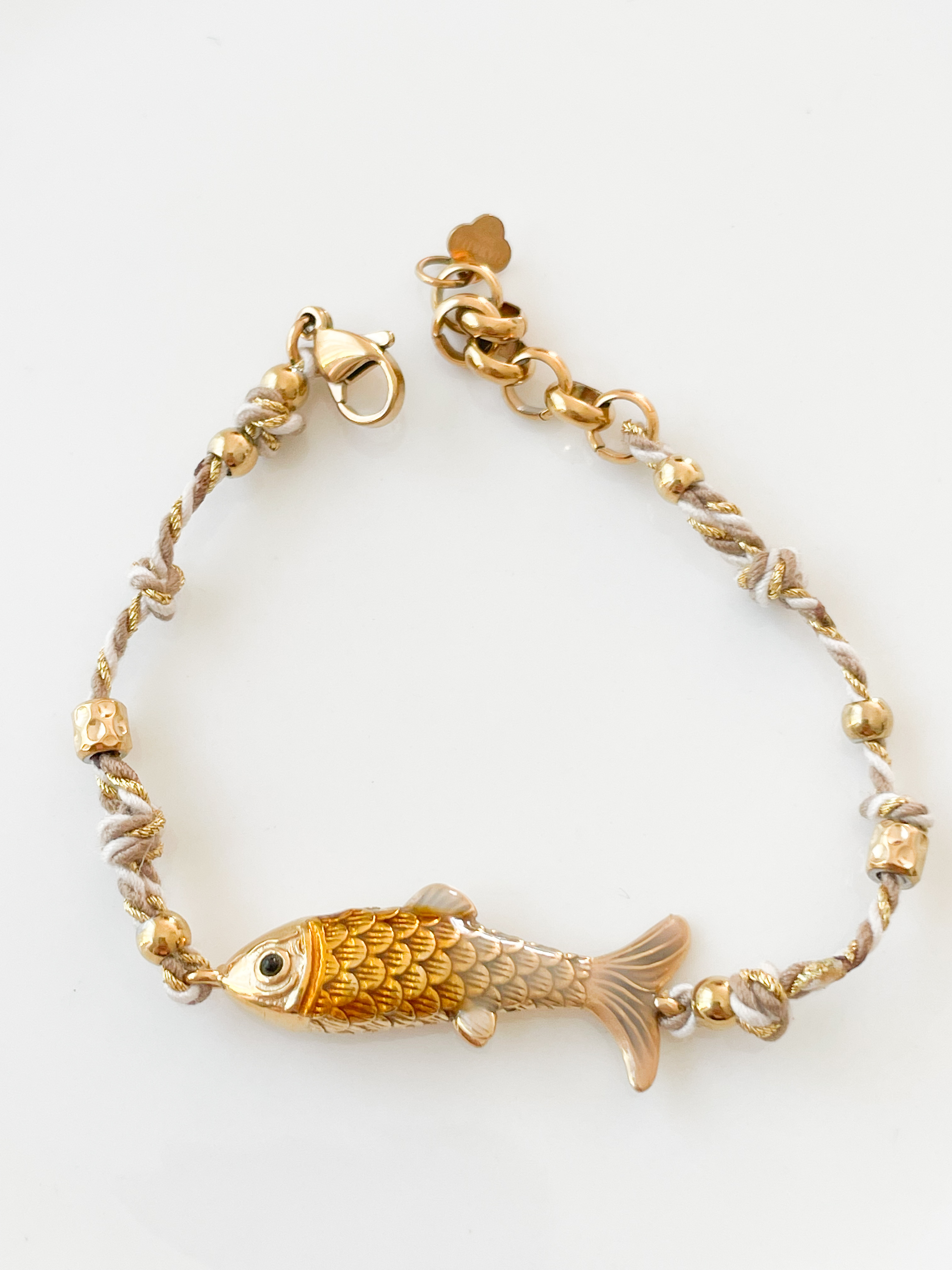 Bracelet poisson bronze doré