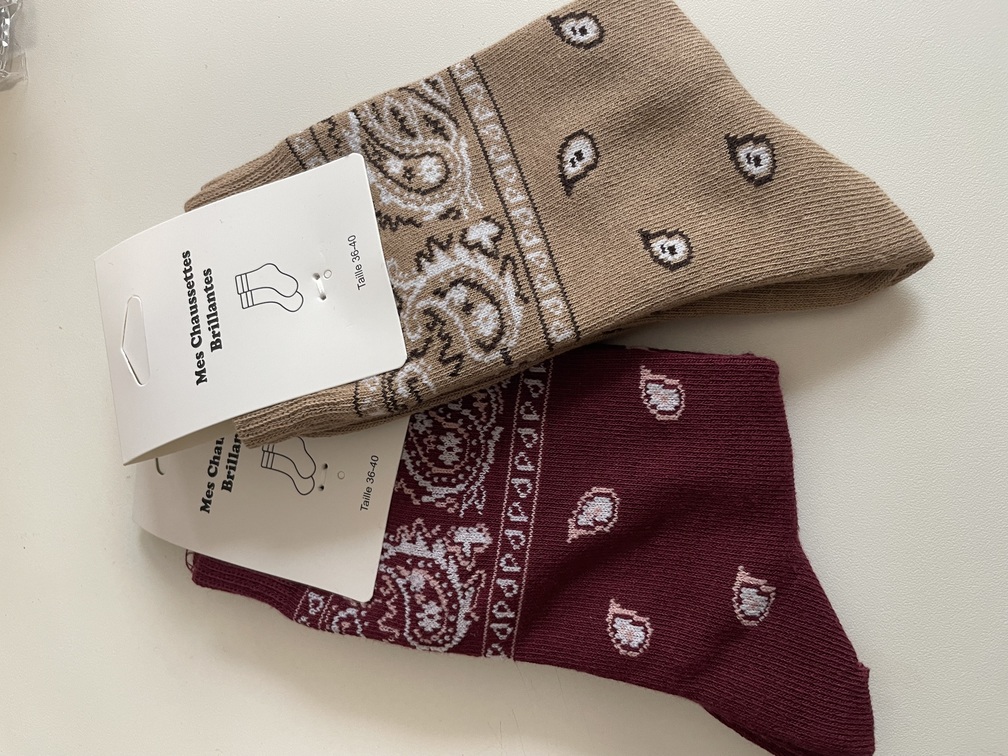 Chaussettes bandana bordeaux