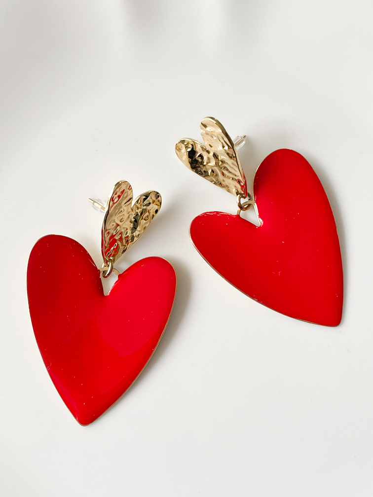 boucles Carolyne rouge doré