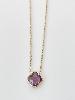 Collier cristal fleur violet doré
