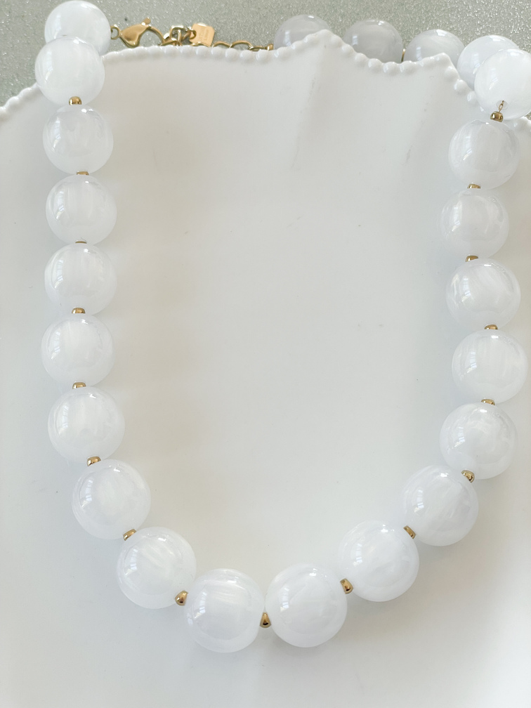 collier Rita blanc doré