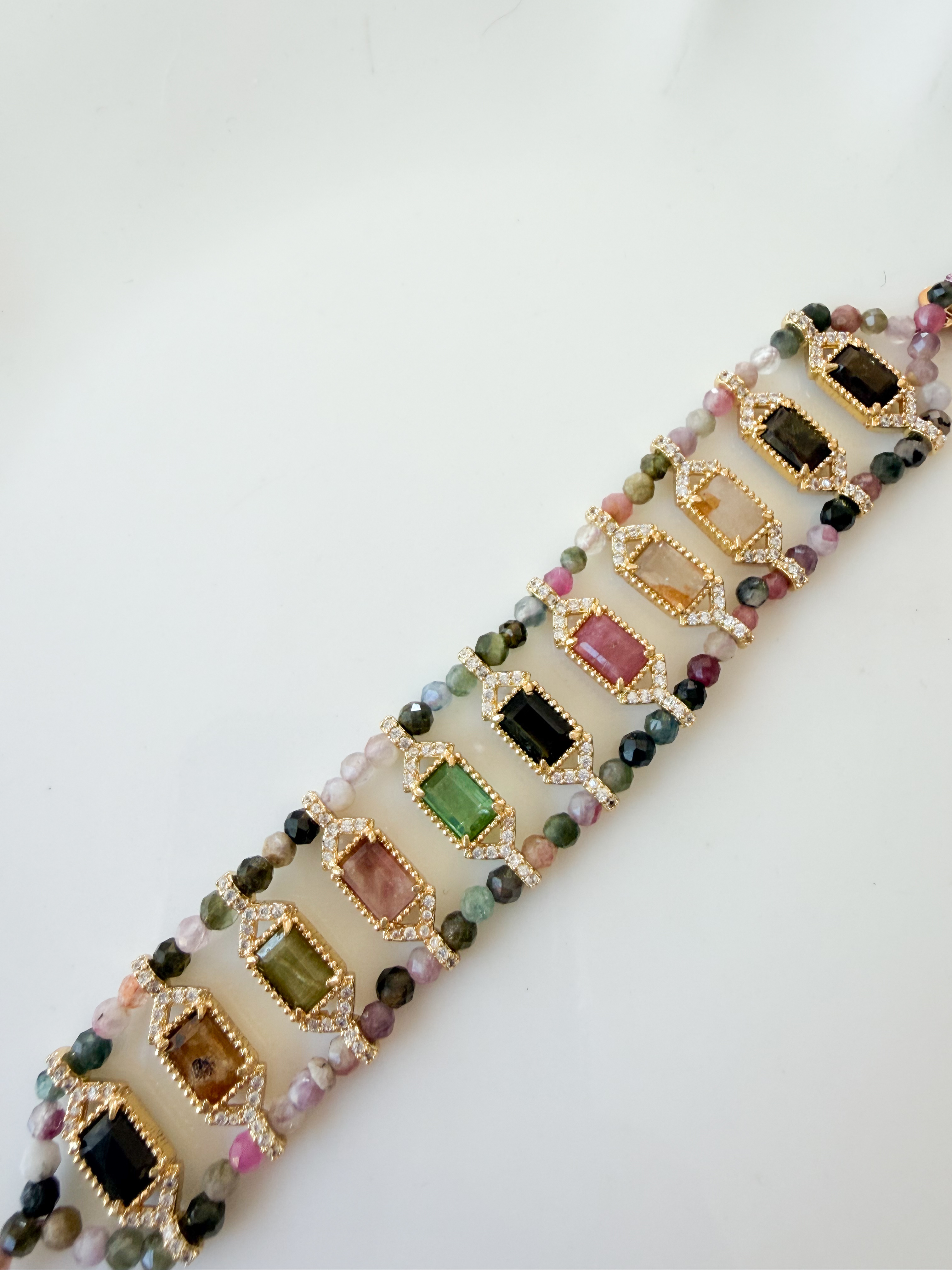 Bracelet pierres Danielle pastel doré