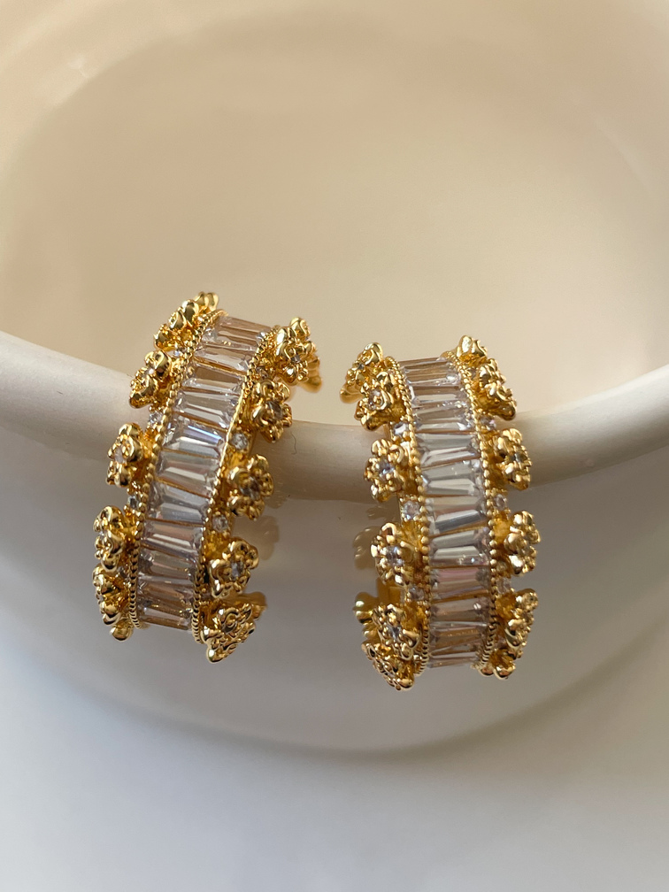 boucles Amélie fleurs doré