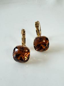 Boucles cristal BB marron doré