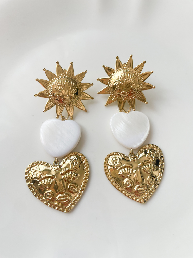 boucles coeur soleil doré