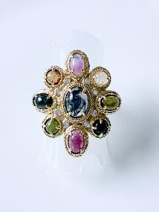 Bague pierres Rachelle multi doré