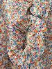 Chemise petites fleurs Season bleu corail L + chouchou