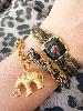 Bracelet éléphant noir doré