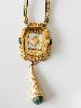 Collier sautoir pierres Dolorès doré
