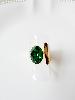 Bague cristal ovale vert doré