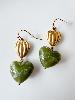 Boucles coeur kaki doré