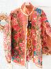 Veste brodée rose fluo taille unique
