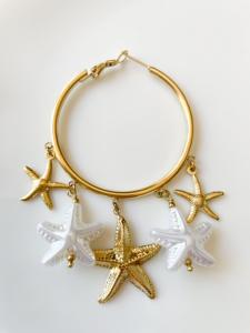 Boucles créoles étoile de mer doré