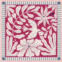 foulard Maradji oiseau liberté fuschia