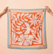 foulard Maradji oiseau brique