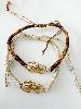 Bracelet Scarabée beige doré