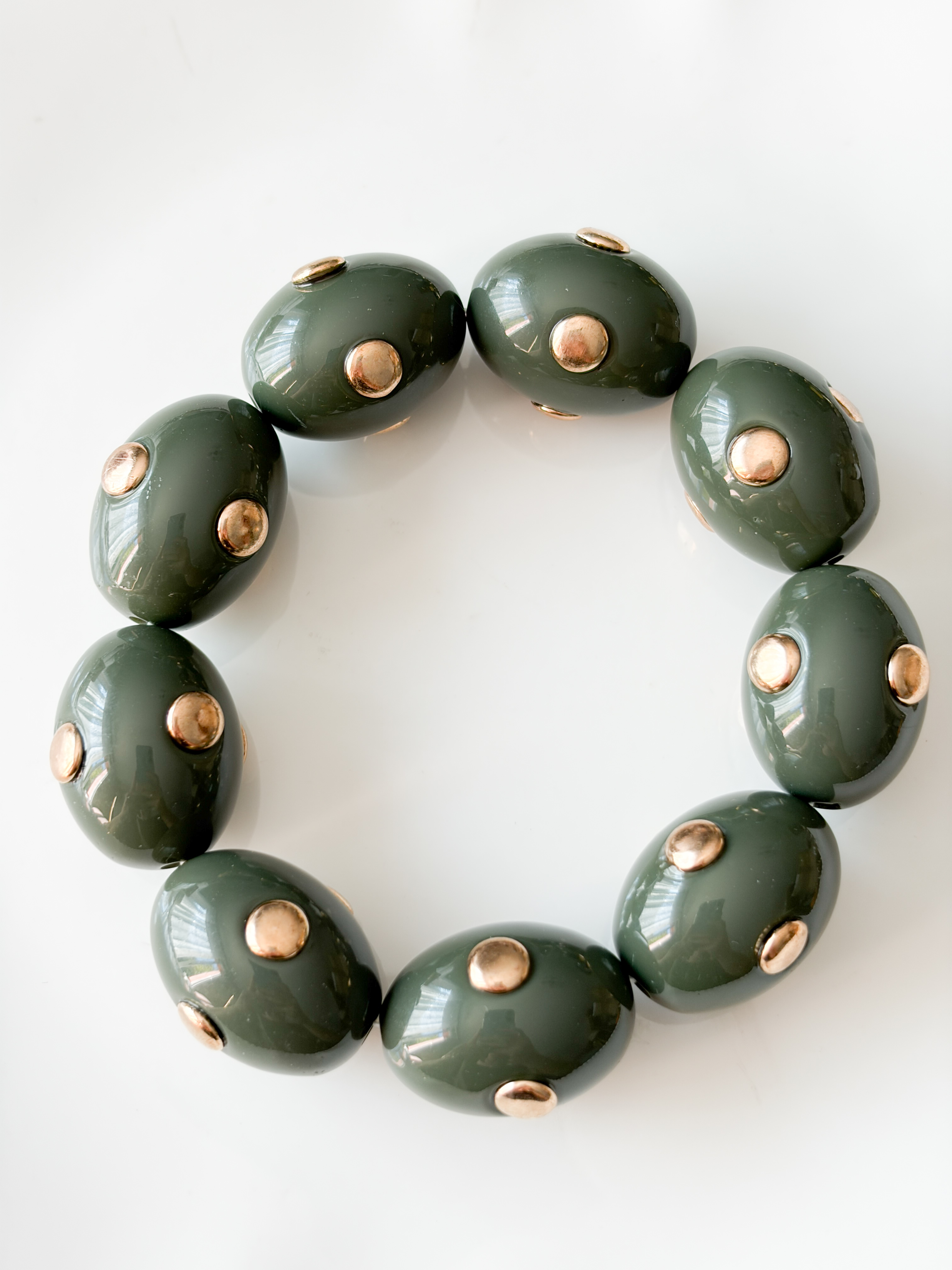 Bracelet Olivia kaki doré