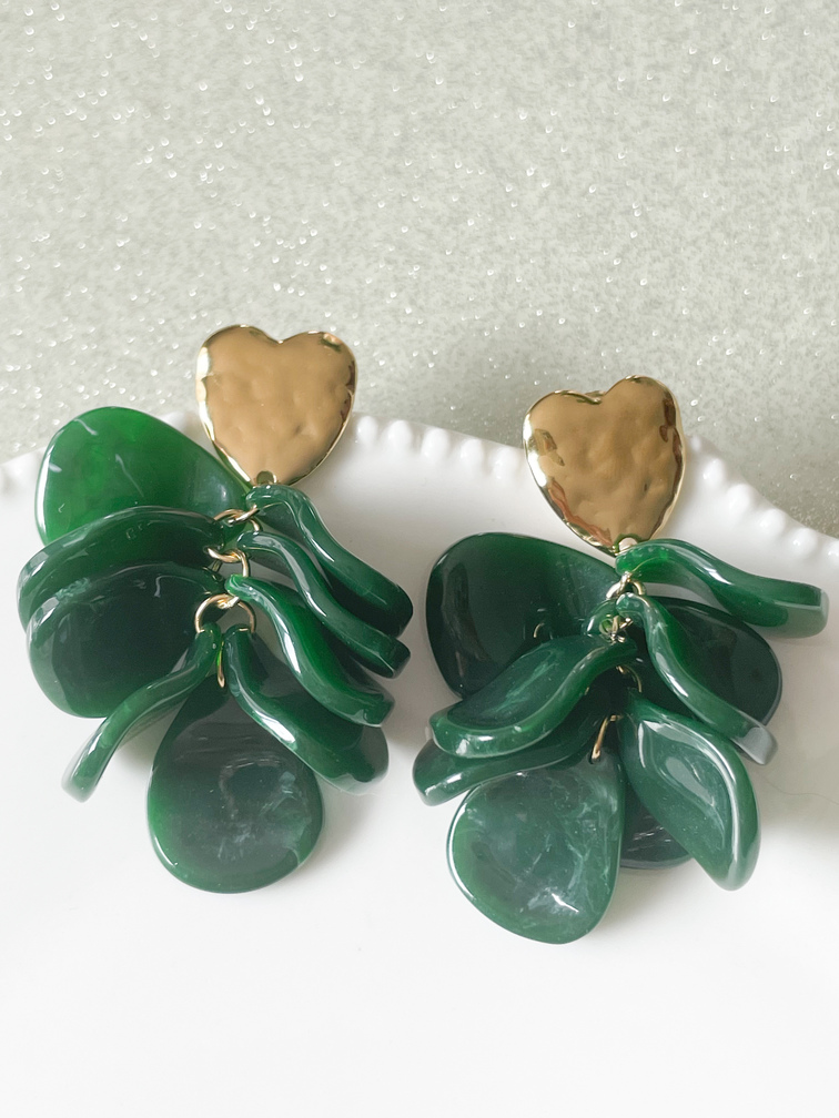 Boucles Cléo vert doré